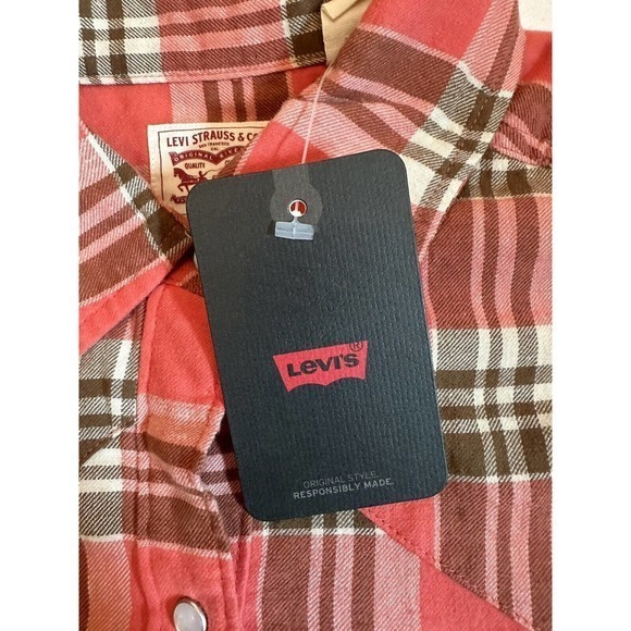 Levi Strauss‎ & Co. LS Western Plaid Pearlsnap Buttonfront Shirt Size S - Picture 5 of 15